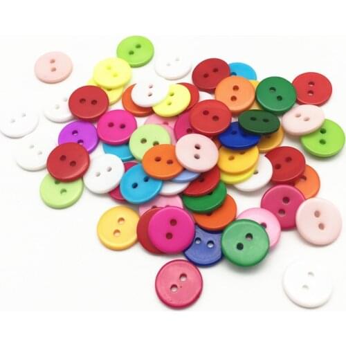 500pcs/lot Mixed Colors Candy 11mm Round Shape Plastic Button Fit Sewing&scrapbooking