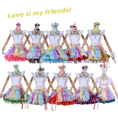 Anime Love Live! Nijigasaki High School Idol Club Love U my friends Cosplay Costumes Women Top Skrits Dancing Dress Custom Made