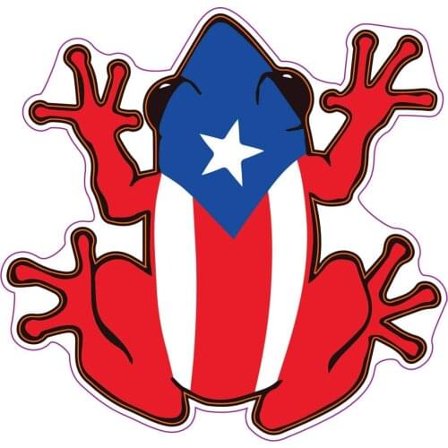Car Sticker Vinyl Waterproof Sticker Decal for Puerto Rican Flag Frog Truck Motor Laptop Wall Window Bumper
