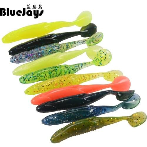 BlueJays 10pcs/lot soft bait 10 colors 10cm 6g fishing lures Soft lures swim bait Jig Head Soft Lure Fly Fishing Bait
