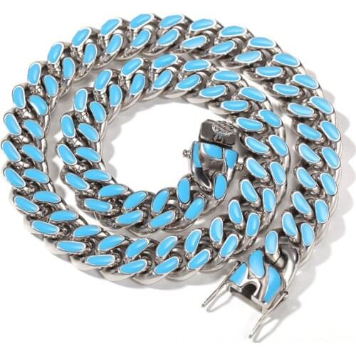 Stainless Steel Necklace 4 Colors 11mm Heavy Miami Cuban Chain Fashion Hip Hop Jewelry For Men Gifts