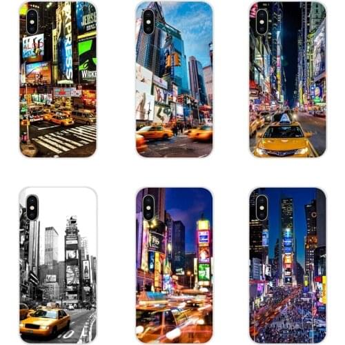 For Samsung A10 A30 A40 A50 A60 A70 Galaxy S2 Note 2 3 Grand Core Prime New York City Times Square Taxi Accessories Shell Covers