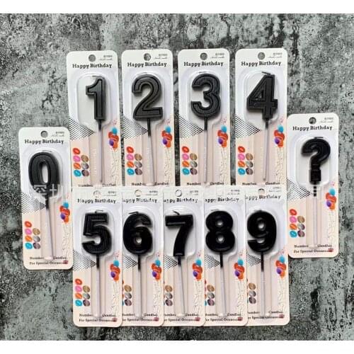 Black Alphabet Number 0-9 ? Birthday wedding festival Candles Cake Candles Kids Parties Decor,500pcs