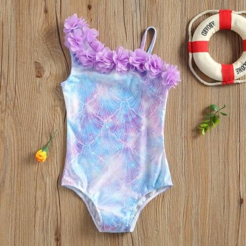 2021 Summer Kids Baby Girls Sleeveless Print One-piece Swimsuit Stylish Bathing Suit Bodysuit for Children Girls