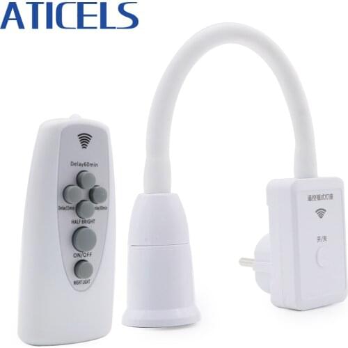 Wireless Remote Control Lamp Base E27 Holder Dimmable With Timer For 220V E27 LED Bulb EU/US Plug