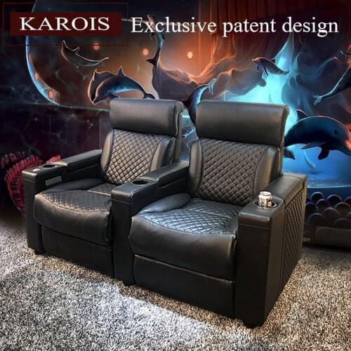 Karois Exclusive Patent Design RH717 Electric Recliner Chairs Luxury Vip Auditorium Leather Home Theater Seating For Cinema