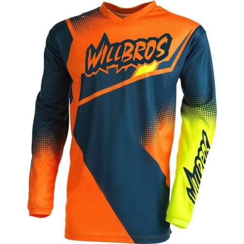 Motocross Racing Element Jersey Racewear Downhill Bike Offroad Cycling Long Sleeve Willbros Mountain Bicycle Summer T-shirt Mens