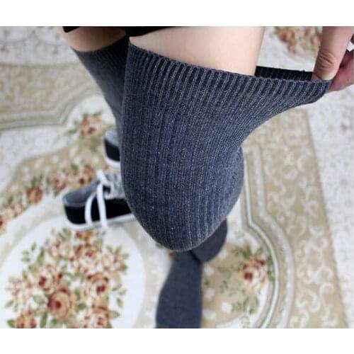 New Design High Quality Thigh High Over the Knee Socks Long Twist Cotton Stockings Women Winter Warmer Soft Knit Crochet Sock