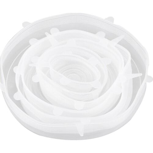 Hot 6x Silicone Storage Covers, 6-Pack of Various Sizes Silicone Stretch Lids for Bowl, Can, Jar and so on