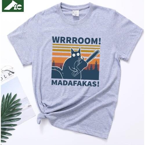 Kawaii Black Cat t shirt Wrrroom Madafakas women clothing Funny Craz Pew Cat womens Shirts unisex cotton fashion ladies tops men