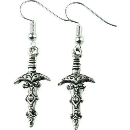 DAGGER Dangle Earrings Dangle Long Weapon Pendant Fantasy Jewelry Women Men Gift 2020 New Warrior Classical knife Sword