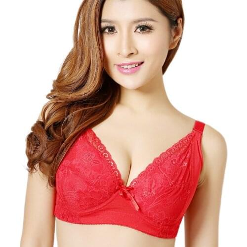 Summer thin large size lace bra big chest lingerie side gather adjustable bra wholesale fashion bra