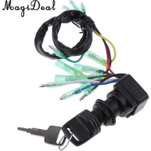 MagiDeal Marine Boat Outboard Motor Engine Ignition Switch Assembly with 2 Keys for Flatable Fishing Canoe Kayak Boat Dinghy