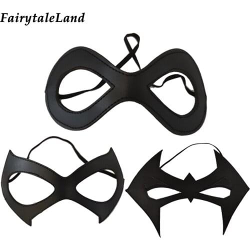Halloween Carnival Bat Cosplay Mask Joker Eye Mask Cosplay Superhero Dick Grayson Mask Faux Leather Cat masquerade Face cover