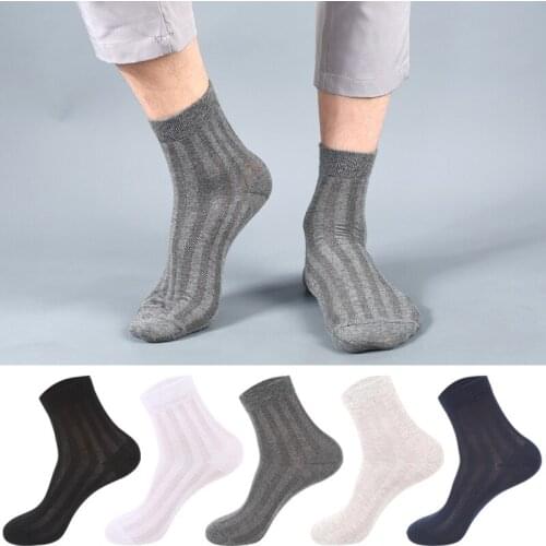 Cotton Men Socks Summer Business Solid Color Breathabel Thin Fashion Male Ankle Length Socks High Quality White Black Sock Mens