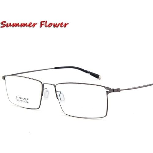 Chashma Gentlemen Pure Titanium Eyeglasses Frame Lentes Optics Top Quality Titanium Frames Light Thin Male Frames Eye Glasses