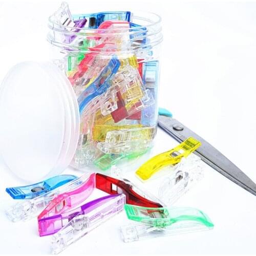 50pcs/pack 5.6*1.1cm/2.2*0.43" Plastic Clips Fabric Clamps Patchwork Sewing Craft Quilt DIY for Home Handmade Accessorie