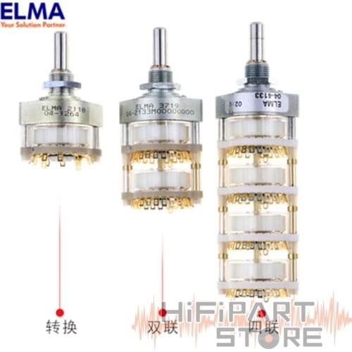 Switzerland ELMA partial pressure type shunt type 24 grade real gold plated potentiometer customized sound transfer switch balan