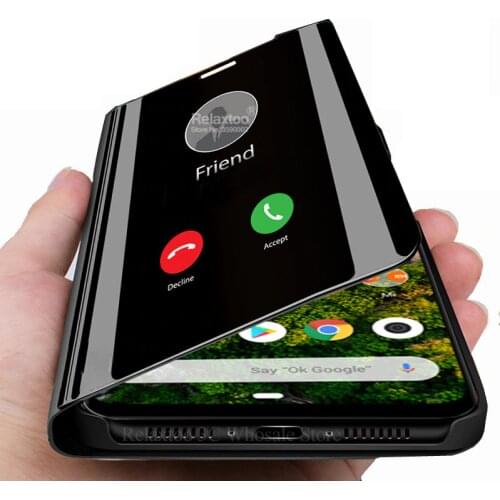 Mirror phone case For xiaomi mi a3 leather stand Flip book cover on xiomi mi a3 a 3 3a mia3 smart view shockproof coque fundas