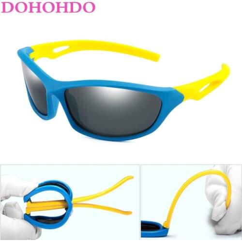 DOHOHDO Baby Sunglasses For Children Oval TR90 Children Silicone Safety Sun Glasses For Baby Boys Girls Birthday Gift Oculos