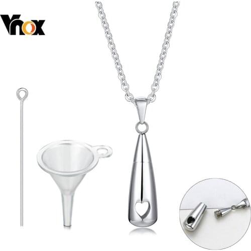 Vnox Teardrop Ashes Cremation Women Necklace Jewelry, Memorial Keepsake Urn Remembrance Gift, Stainless Steel Water Drop Pendant