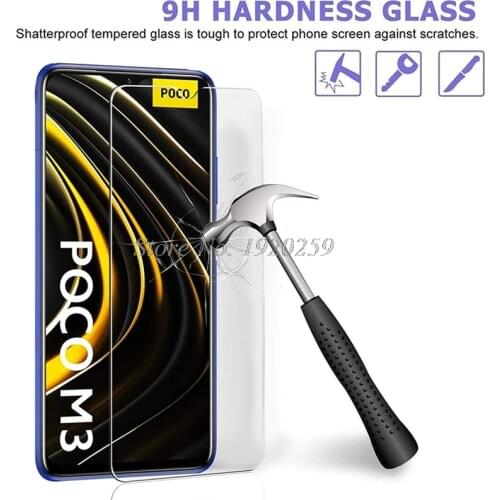2PCS For Xiaomi Poco M3 Tempered Glass 9H High Quality Protective Film Explosion-proof Screen Protector For Poco M3 Little m3