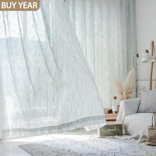 2021 New Modern Curtains for Living Dining Room Bedroom Plain Texture Plain Tulle Curtains Kitchen Curtains French Window Tulle