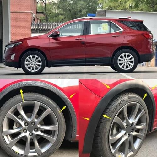 4pc Universal Car Truck Carbon Fiber Rubber Wheel Eyebrow Protector Lip Sticker Trim Fender Flare Anti-scratch fit for Chevrolet
