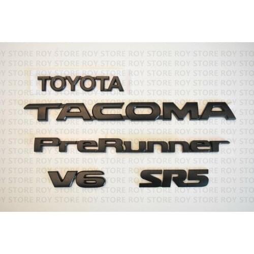 5 x For Tacoma Tag MATTE Black Emblem Decal Badge Nameplate Prerunner V6