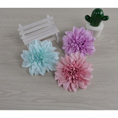 50PCS 10CM Artificial Dahlia Flower Heads Wedding Birthday Party Decoration DIY Handmade Crafts Garland Wreath Fake Flowers