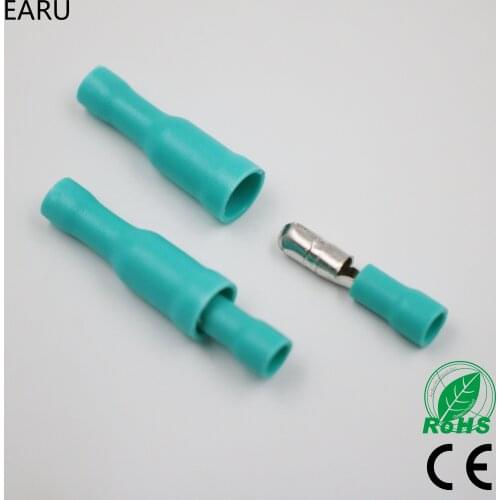 50pcs Green Male Female Bullet Insulating Joint Connector Crimp Terminals Wiring Cable Eletric Pulg Adapter FRD1.25-156 MPD