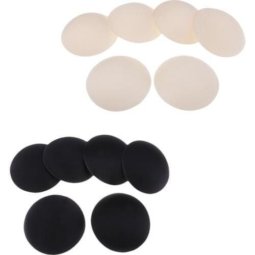 6 Pairs Round Removable Smart Cups Bra Inserts Pads for Swimwear Sports Black and Beige