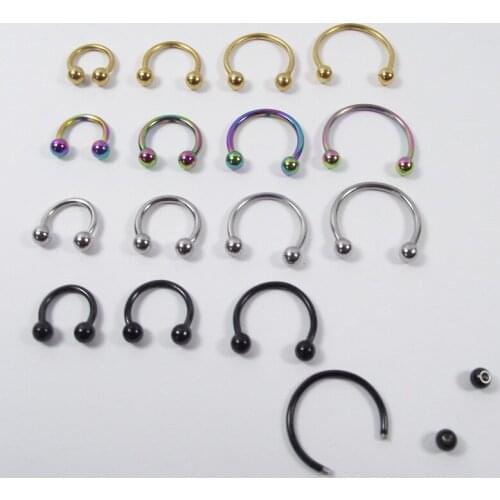 10Pcs Stainless Steel Puncture Accessories C Rod Horseshoe Nail Loops of CBR Universal Nasal Eyebrow Lip Nail