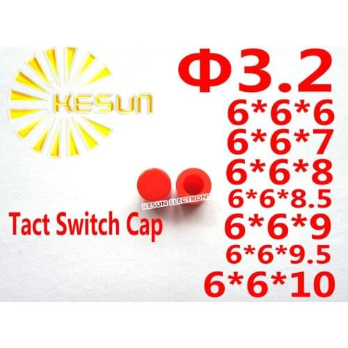 FREE SHIPPING 100PCS RED Cap For 6X6 Tact Switch Push button Switch Micro Switch
