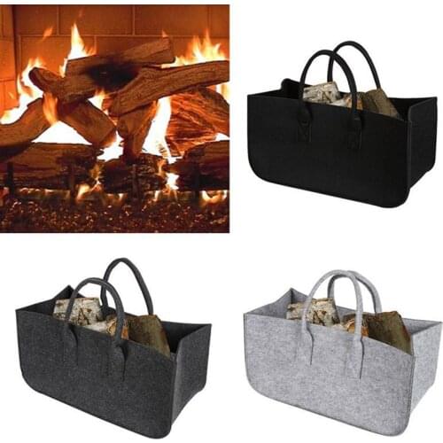 Large Firewood Basket,Storage Felt Shopping Basket Cloths Bag,Laundry Hamper