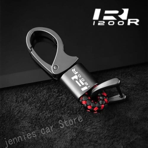 For BMW R1200R R 1200R 1200 R 2006-2014 2013 Custom logo hanging waist with metal leather cord keychain motorcycle Accessories