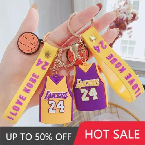 Favorite Basketball Star 24th Memorial Keychains Women Man Jersey Keychain Basketball School Bag Pendant Anime Keychain Jewelry