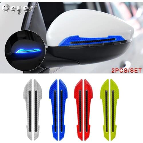 Ceyes Car Reflective Stickers Warning Safety Mark Rearview Mirror Protection Strip auto Styling Universal Exterior Accessories