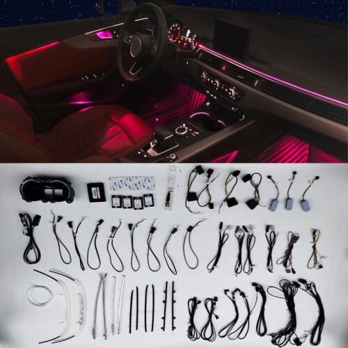 For Audi A4 B9 Decorative Ambient Light Dashboard instrument 30 Colors LED Atmosphere Lamp illuminated Strip 2017-2019