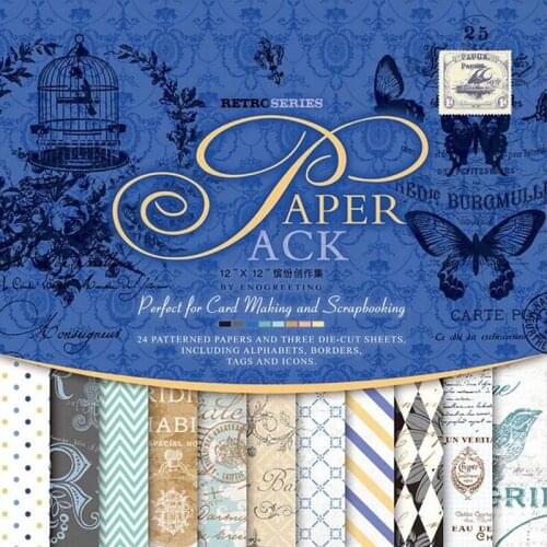 12"*12" Printed Pattern Decorative Scrapbooking Paper 24 Sheets Diy Embellishment Photo Album Background Beautiful Craft Paper