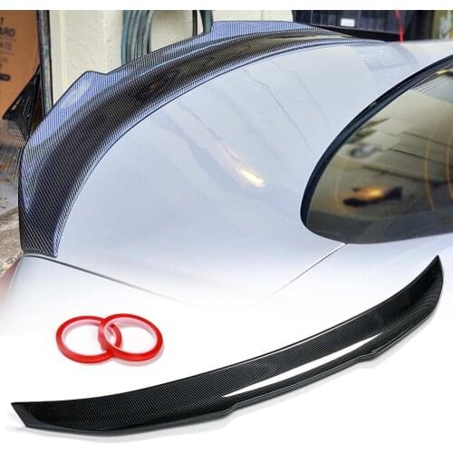 Glossy Black/Carbon Fiber Color ABS Fit For Infiniti Q50 2014-2020 Rear Car Trunk Lid Spoiler Wings