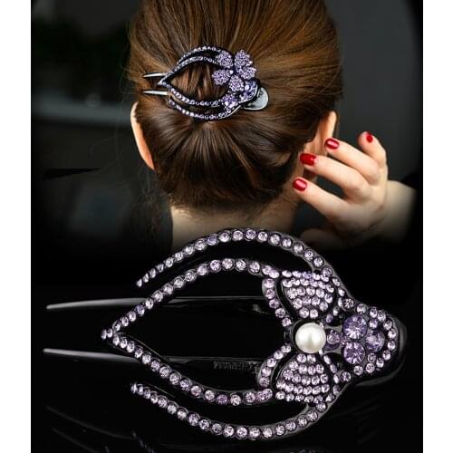 Haimeikang 2021New Claw Clip for Women Plastic Rhinestone Hair Claw Fashion Hair Clamps Claw Clip Crab for Hair Accessories