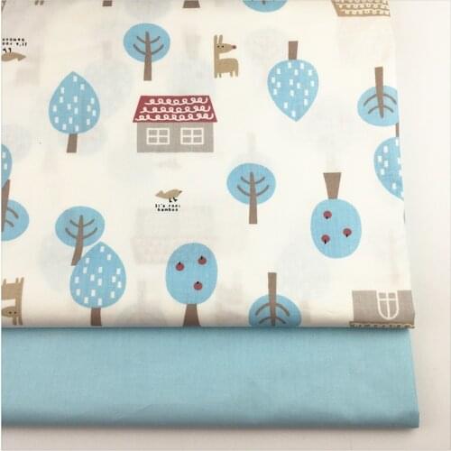 Blue Trees Cotton Fabric for Diy Sewing Patchwork Quilting Doll Cloth Handmade Needlework Material Telas to Patchwork Syunss