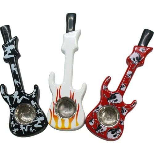 Good Gift Beautifully Colorful Tobacco Pipe Detachable Random Color Portable Creative Guitar Shape Smoking Pipes Personal Gadget