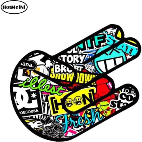 HotMeiNi 13cm x 9cm Car Styling Car Sticker Waterproof Aufkleber Bomb Shocker Hand Sticker Stickerbomb Auto Moto Tuning Decal