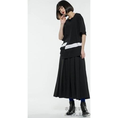 And Mens womens t-shirts plain white stitching slim short sleeves loose black and white stitching pure cotton