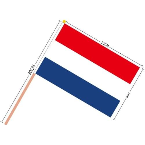 Free shipping 100pcs Netherlands Hand Flag National Netherlands Hand Flag 14*21cm Polyester Banner Custom Hand flag