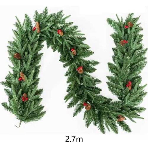 Christmas Artificial Vine Garland 2.7m Xmas Home Party Holiday Xmas Decor Rattan 77UD