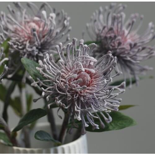 Artificial Pincushion Flower King Protea Faux Tropical Flower Plant DIY Wedding Home Decor