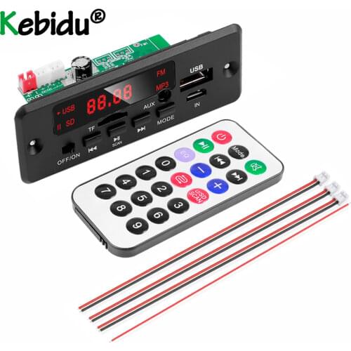KEBIDU DC12V 2x25W Amplifier MP3 Decoder Board Bluetooth V5.0 Car MP3 Player USB Recording Module FM AUX Radio For Speaker